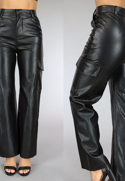 SALE30 Lederlook Cargo Zwart