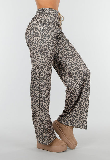 SALE30 Leopard Print Rechte Broek