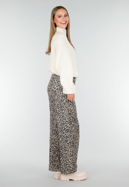 SALE30 Leopard Print Rechte Broek