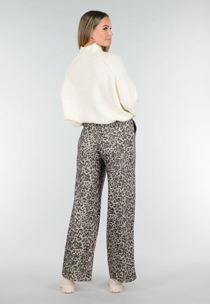 SALE30 Leopard Print Rechte Broek