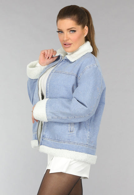 SALE30 Lichtblauw Teddy Spijkerjasje