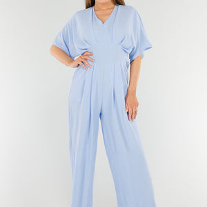 SALE30 Lichtblauwe Getailleerde Jumpsuit