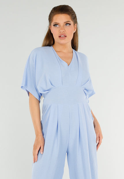 SALE30 Lichtblauwe Getailleerde Jumpsuit