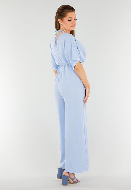 SALE30 Lichtblauwe Getailleerde Jumpsuit
