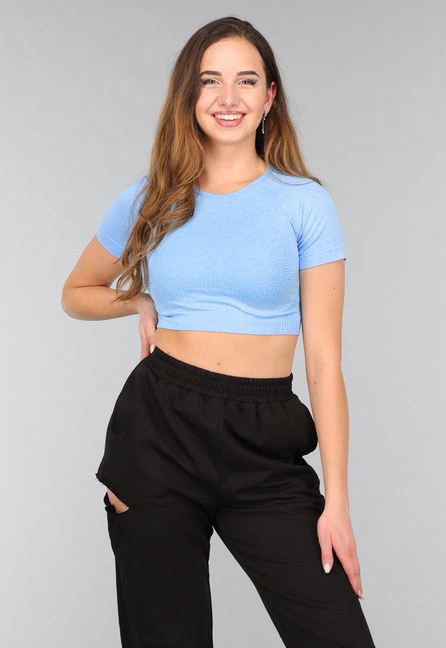 SALE30 Lichtblauwe Korte Short Sleeve Sporttop