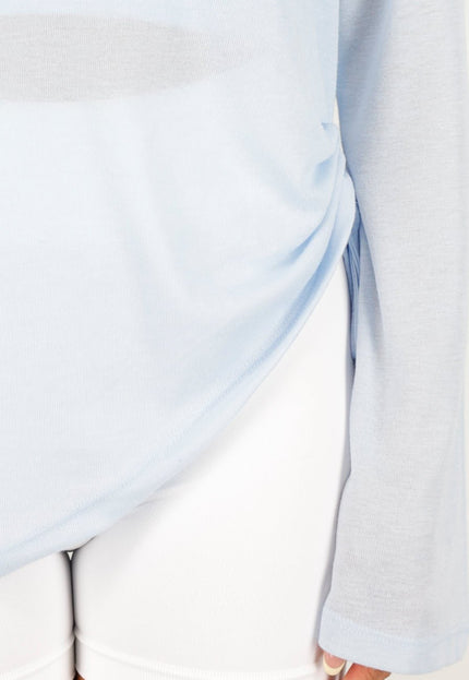 SALE30 Lichtblauwe Longsleeve Top met Trekkoord