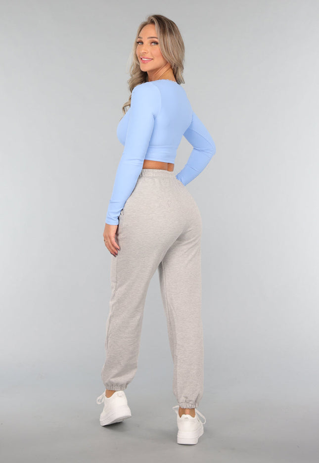 SALE30 Lichtblauwe Padded Longsleeve Sporttop