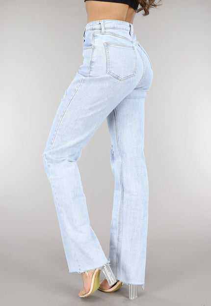 SALE30 Lichtblauwe Tall Ripped High Waist Jeans