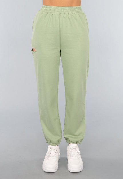 SALE30 Lichtgroene Joggingbroek met Open Detail