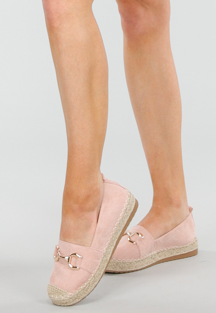 SALE30 Lichtroze Instappers met Touwzool en Bit