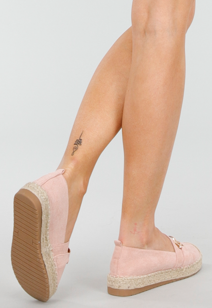 SALE30 Lichtroze Instappers met Touwzool en Bit