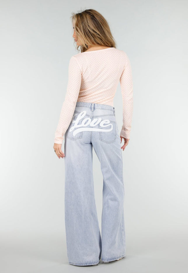 SALE30 Lichtroze Top met Vierkante Hals