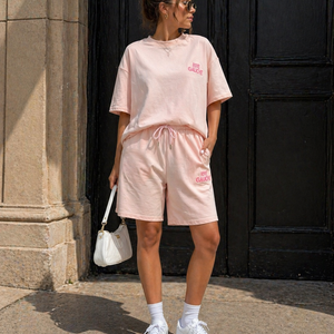 SALE30 Lichtroze Two Piece Set met Shorts