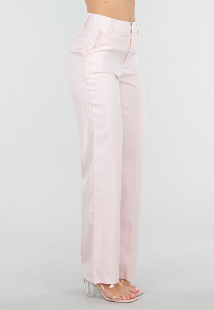 SALE30 Lichtroze Wide Leg Pantalon