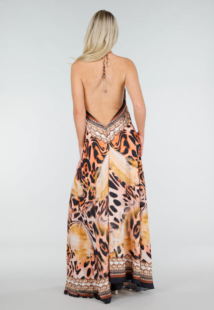 SALE30 Maxi Jurk met Print en Strass Details