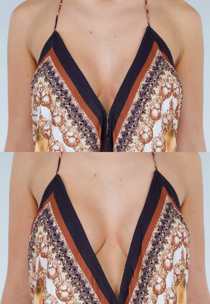 SALE30 Maxi Jurk met Print en Strass Details