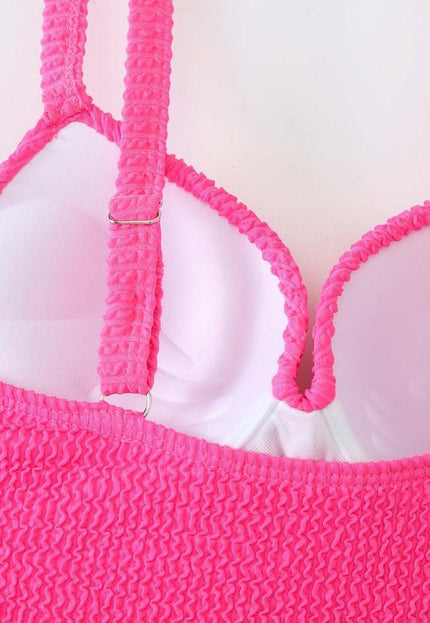 SALE30 Maximizing Badpak met Structuur in Neon Roze