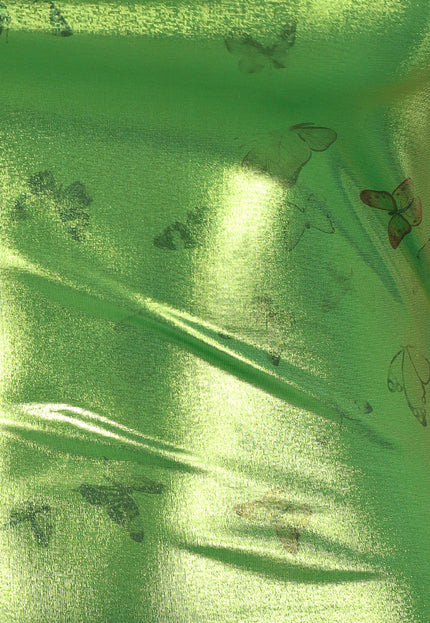 SALE30 Metallic Groene Maxi Jurk met Vlinders