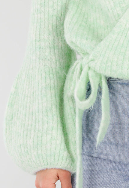 SALE30 Mintgroene Wikkel Vest met Ballonmouwen