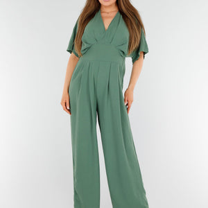 SALE30 Mosgroene Jumpsuit met V-Hals