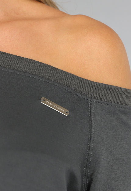 SALE30 One Shoulder Antraciet Trui