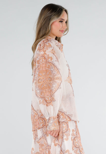 SALE30 Oranje Blouse met Paisley Print