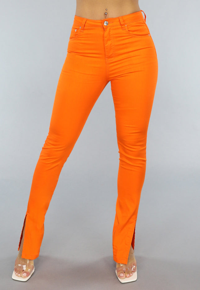 SALE30 Oranje Jeans met Split