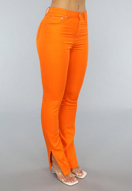 SALE30 Oranje Jeans met Split