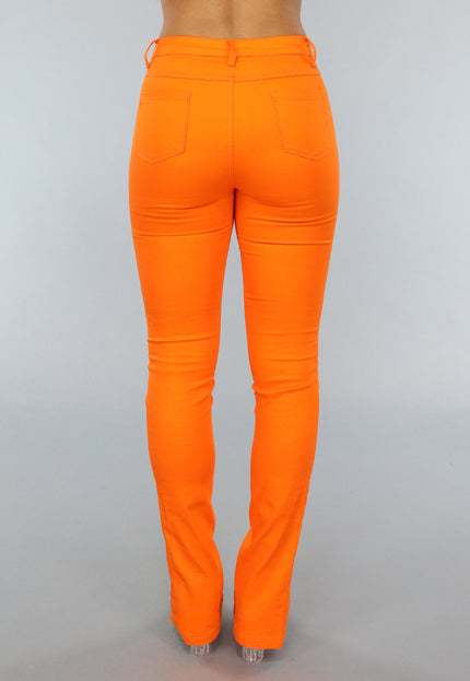 SALE30 Oranje Jeans met Split