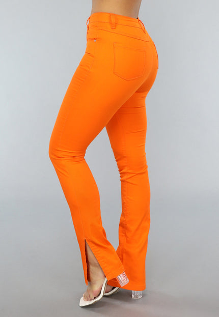 SALE30 Oranje Jeans met Split