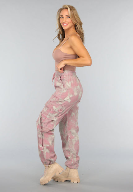 SALE30 Oudroze Gevlekte Cargo Jogger