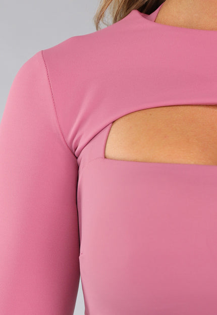 SALE30 Oudroze Sportieve Bolero met Brede Hals