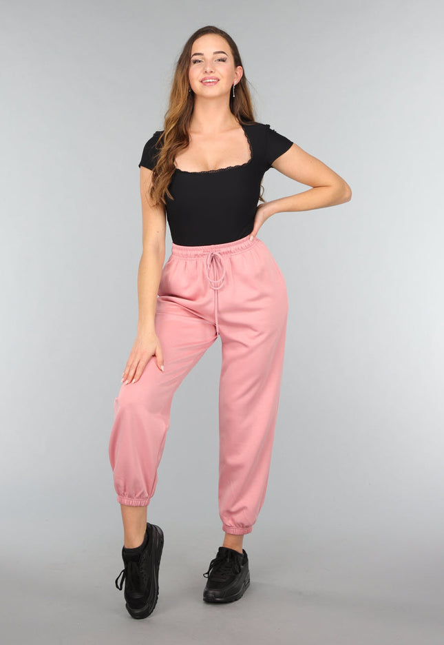 SALE30 Oudroze Zachte Joggingbroek