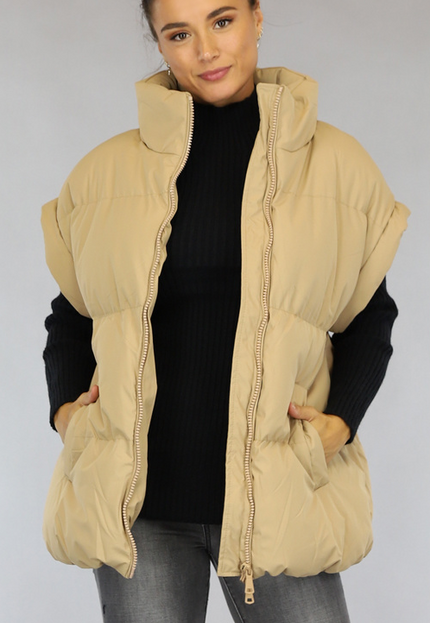 SALE30 Oversized Bodywarmer Camel