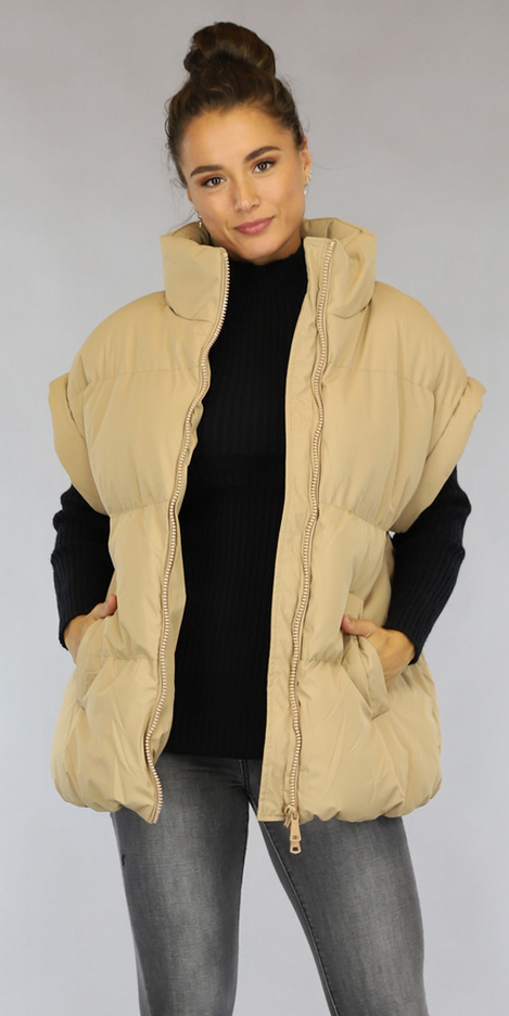 SALE30 Oversized Bodywarmer Camel