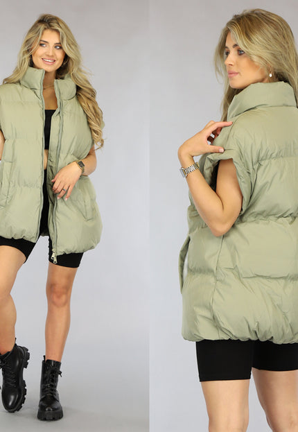 SALE30 Oversized Bodywarmer Olijfgroen