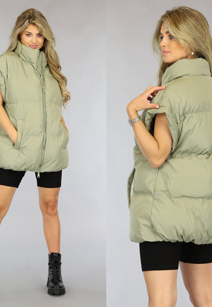 SALE30 Oversized Bodywarmer Olijfgroen