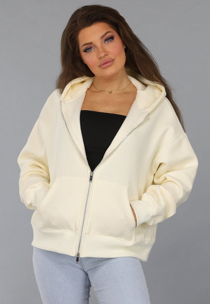 SALE30 Oversized Ecru Vest met Steekzakken
