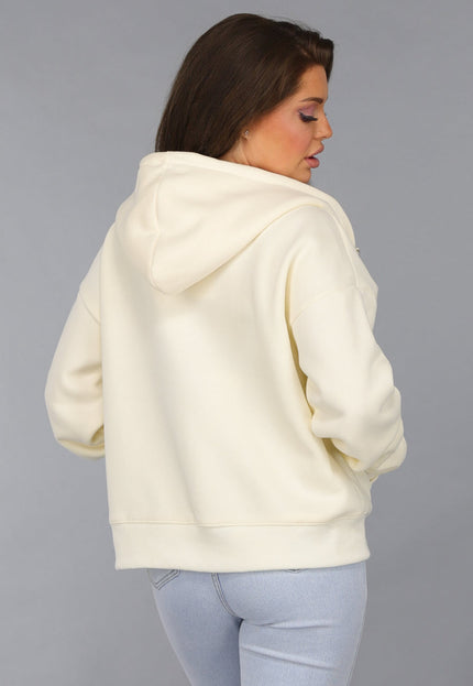 SALE30 Oversized Ecru Vest met Steekzakken