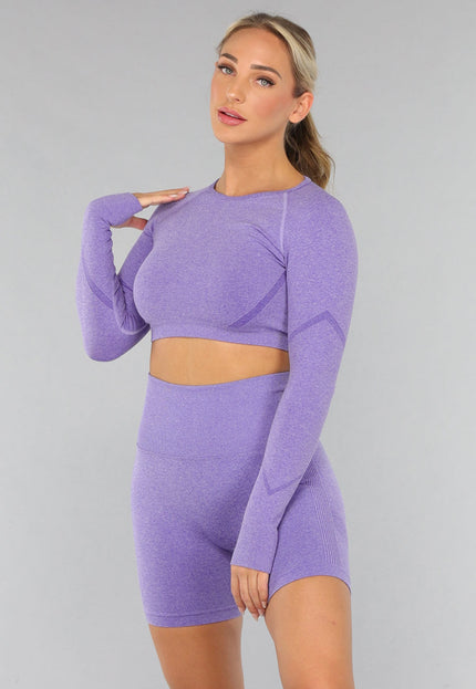 SALE30 Paarse Korte Longsleeve Sporttop