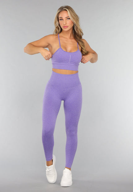 SALE30 Paarse Korte Sporttop met Spaghettibandjes