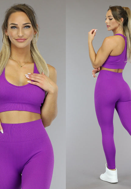 SALE30 Paarse Rib Sport-bh