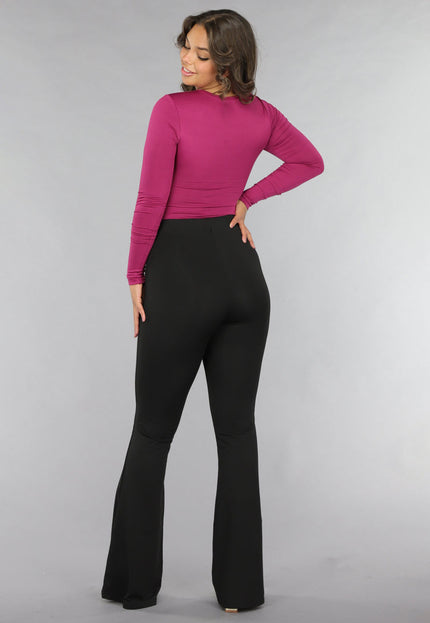 SALE30 Padded Bodysuit met Gouden Details in Berry