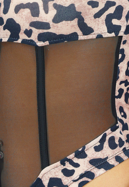 SALE30 Panterprint Korset Mesh Body