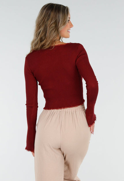 SALE30 Rib Top met Teddybeertjes Rood