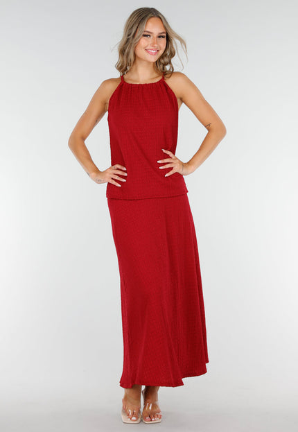 SALE30 Rode Maxi Set met Haltertop