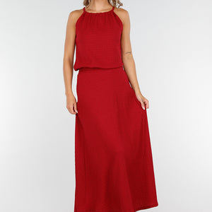 SALE30 Rode Maxi Set met Haltertop