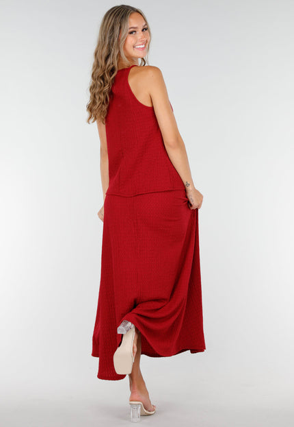 SALE30 Rode Maxi Set met Haltertop