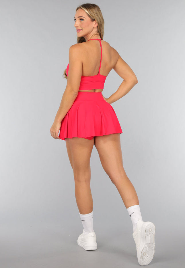 SALE30 Rode Sportset met Sport Skort