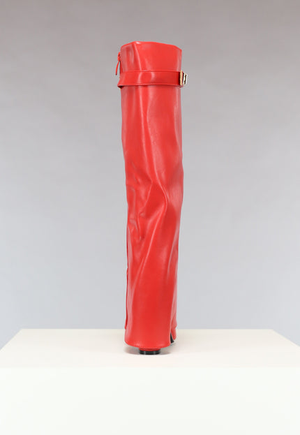 SALE30 Rode Statement Boot met Omslag